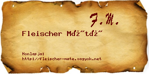 Fleischer Máté névjegykártya