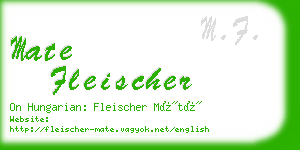 mate fleischer business card